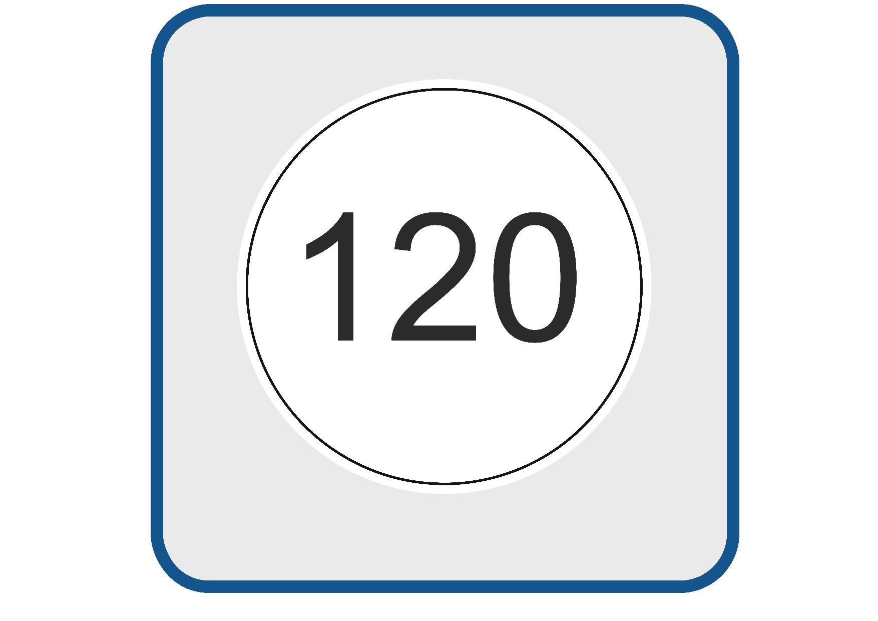 120 KM snelheidssticker