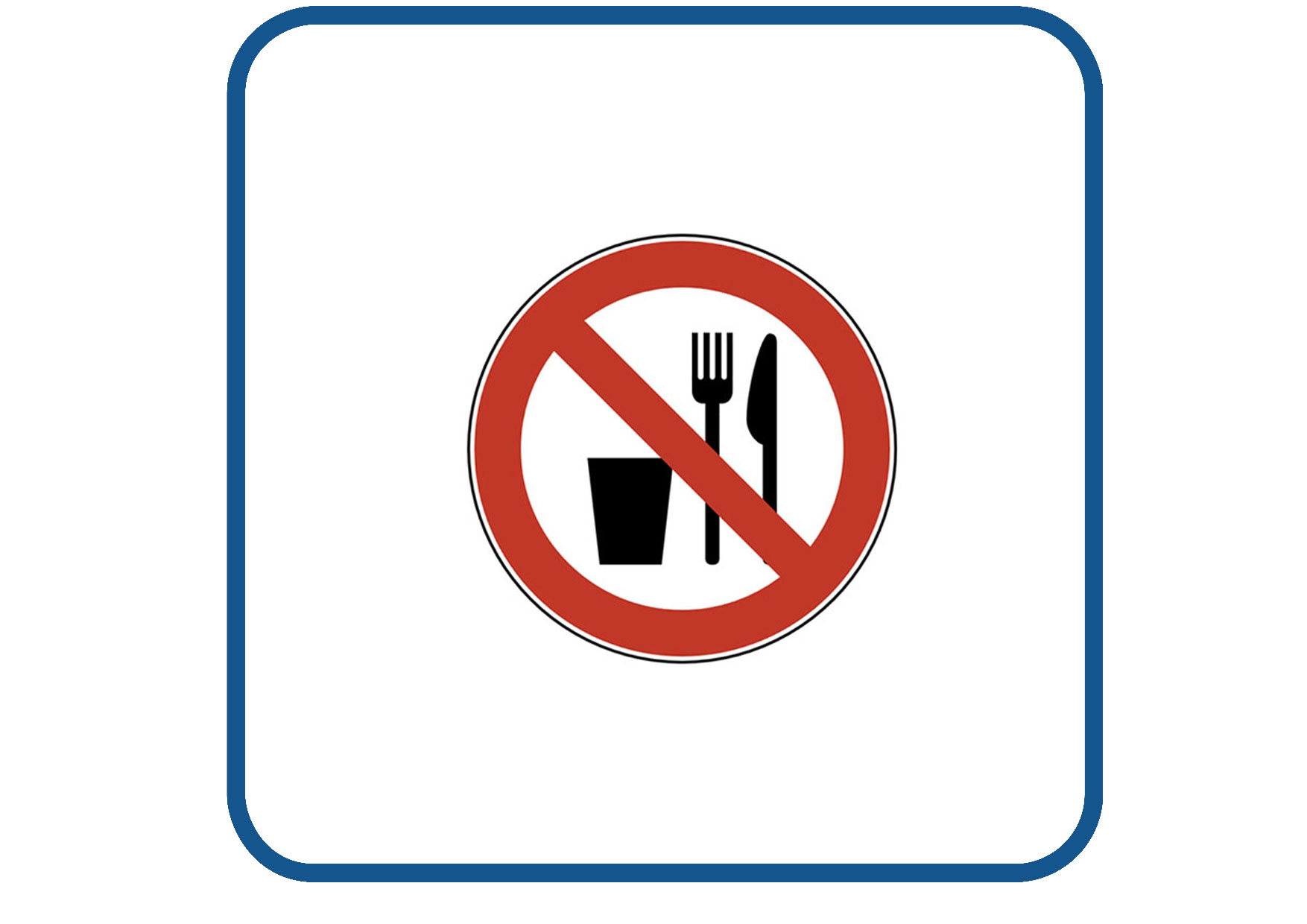 Eten en drinken verboden sticker