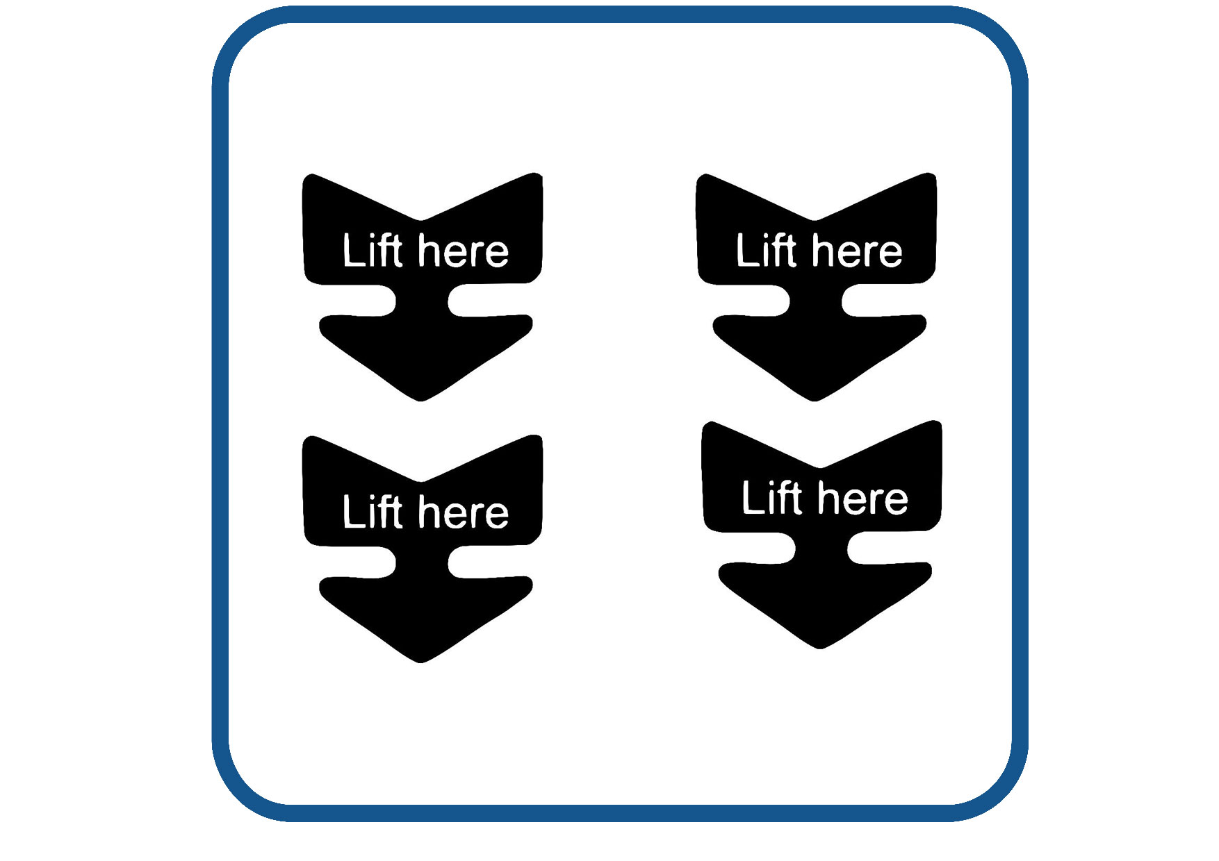 Lift here boot sticker set van 4 stuks