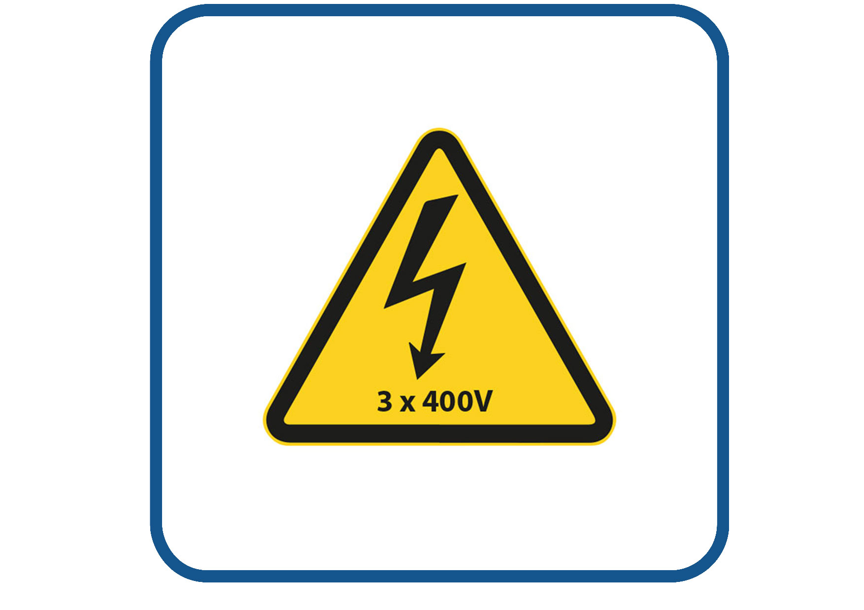 Elektriciteit 3 x 400V sticker