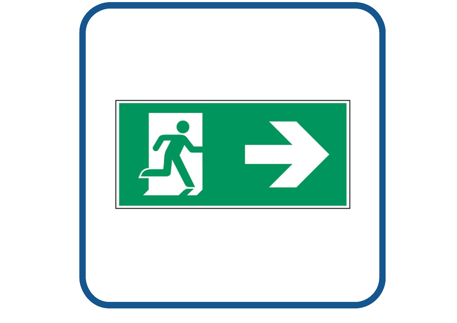 Vluchtweg naar rechts sticker