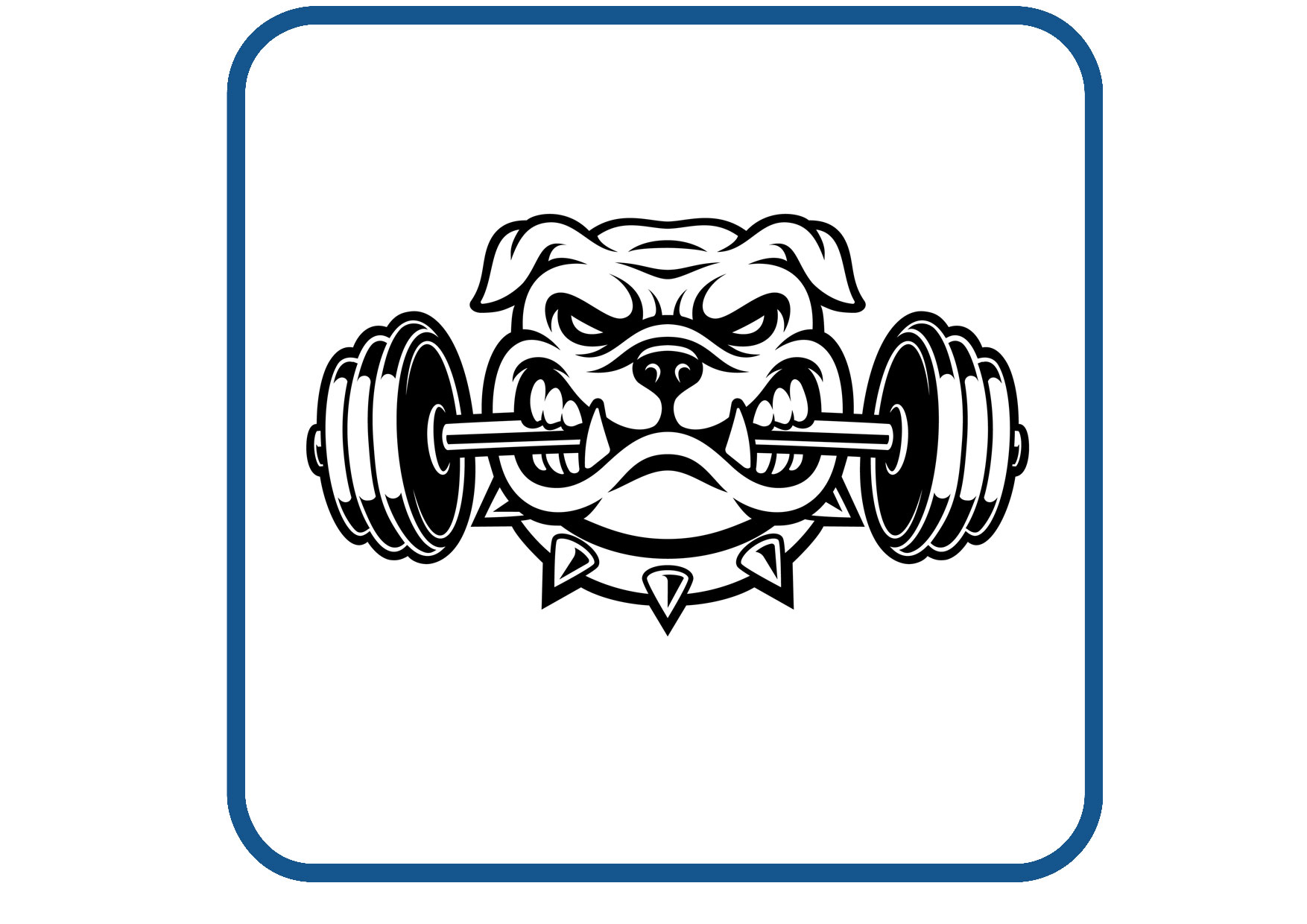 Bulldog met dumbbell sticker