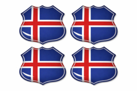 3D IJSLAND gel vlag stickers UV-bestendig