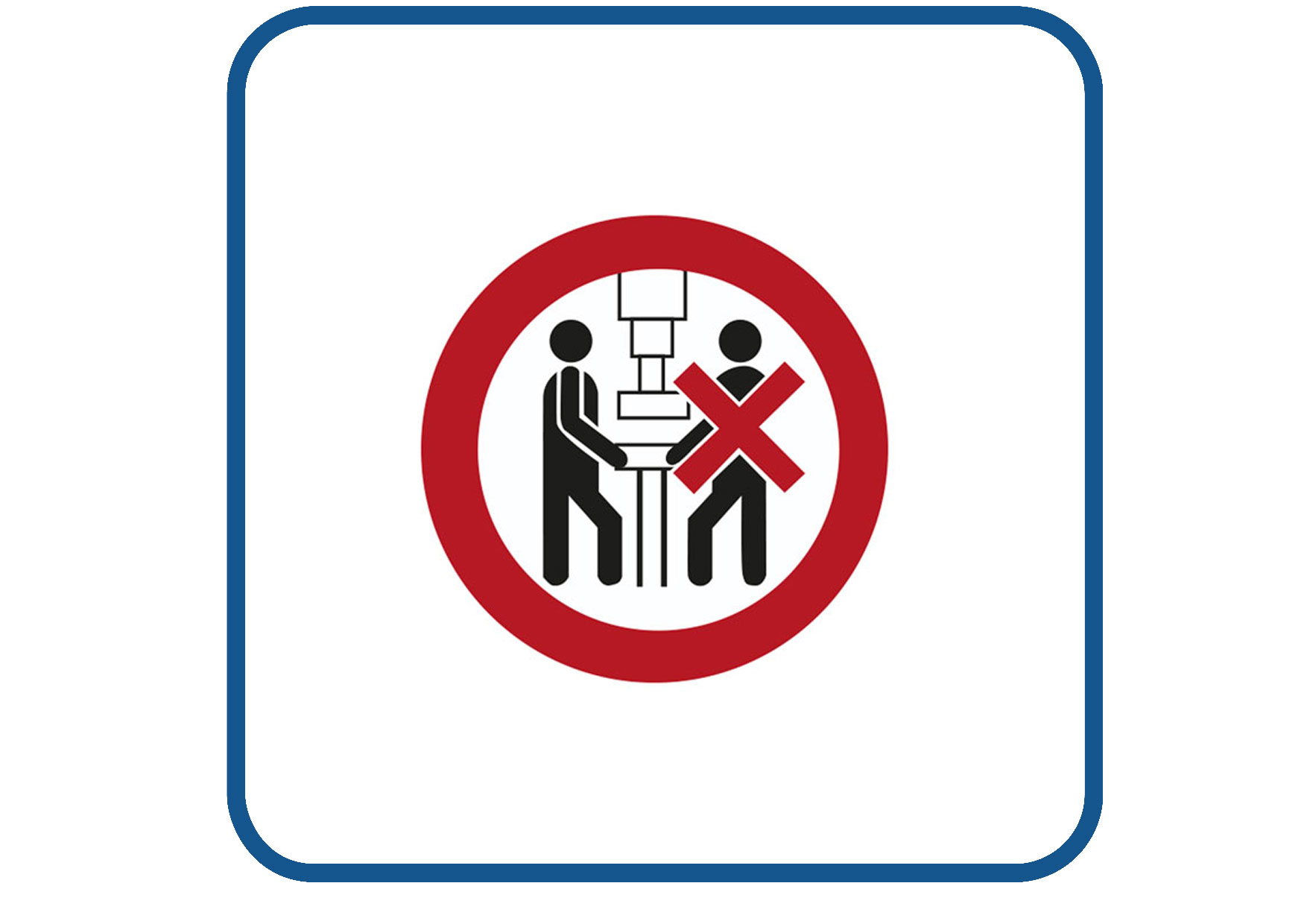 Moet door 1 persoon bediend worden sticker