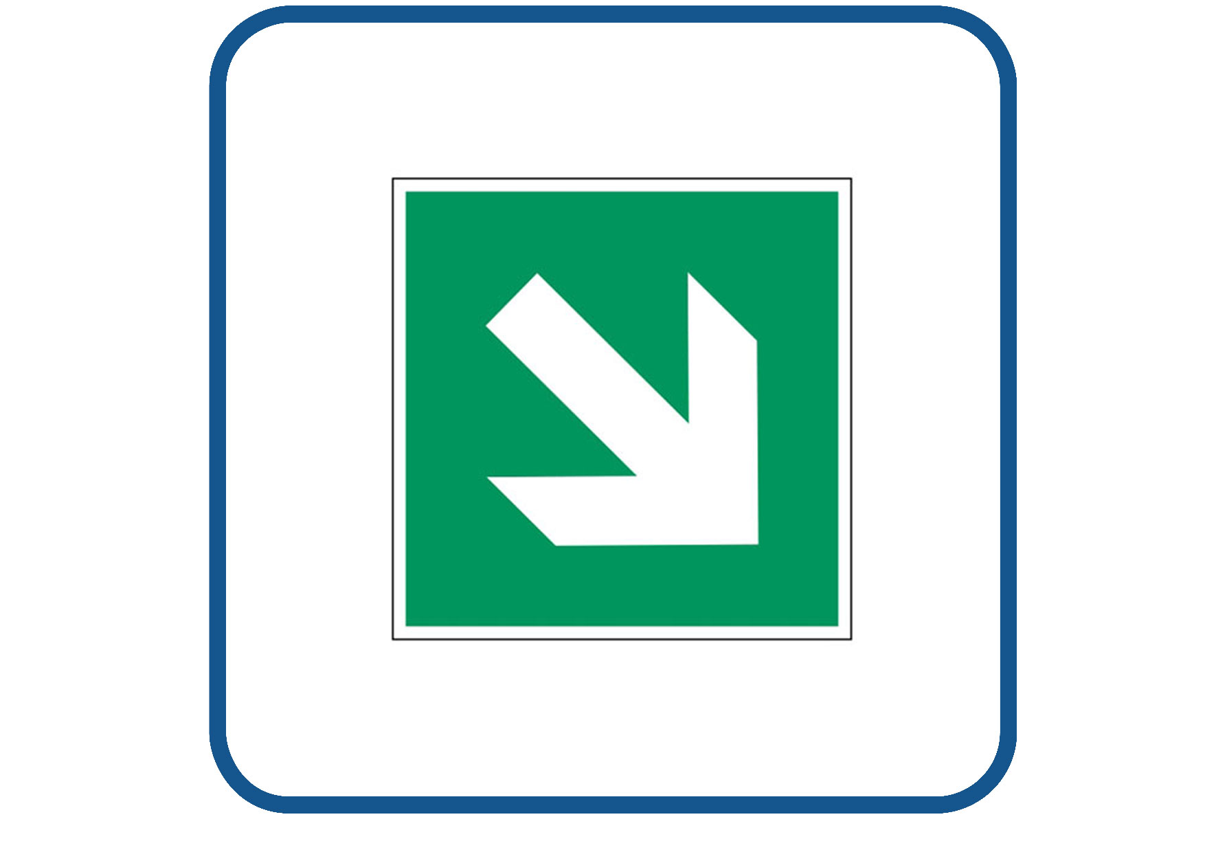 Schuin rechts naar beneden sticker