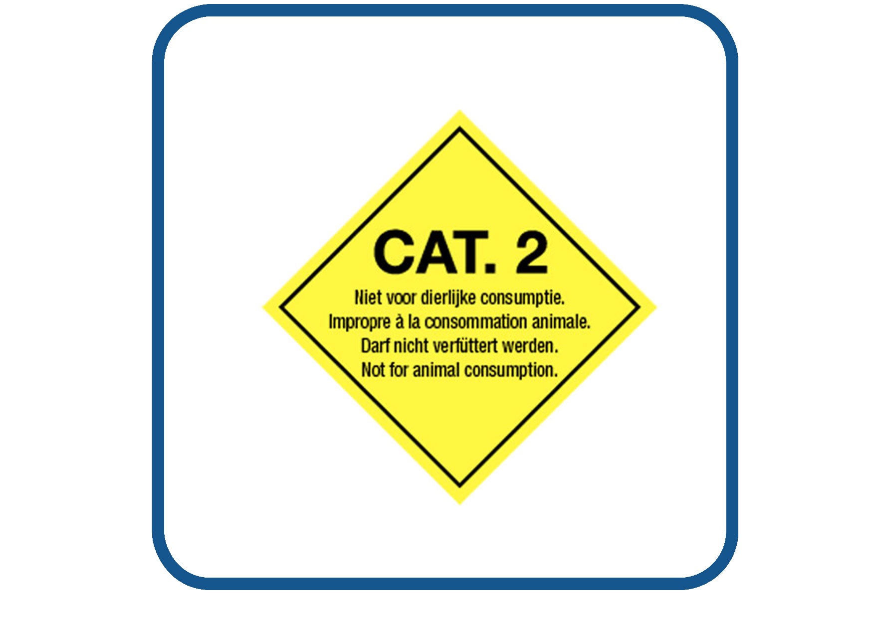 Cat 2 niet voor dierlijke consumptie sticker