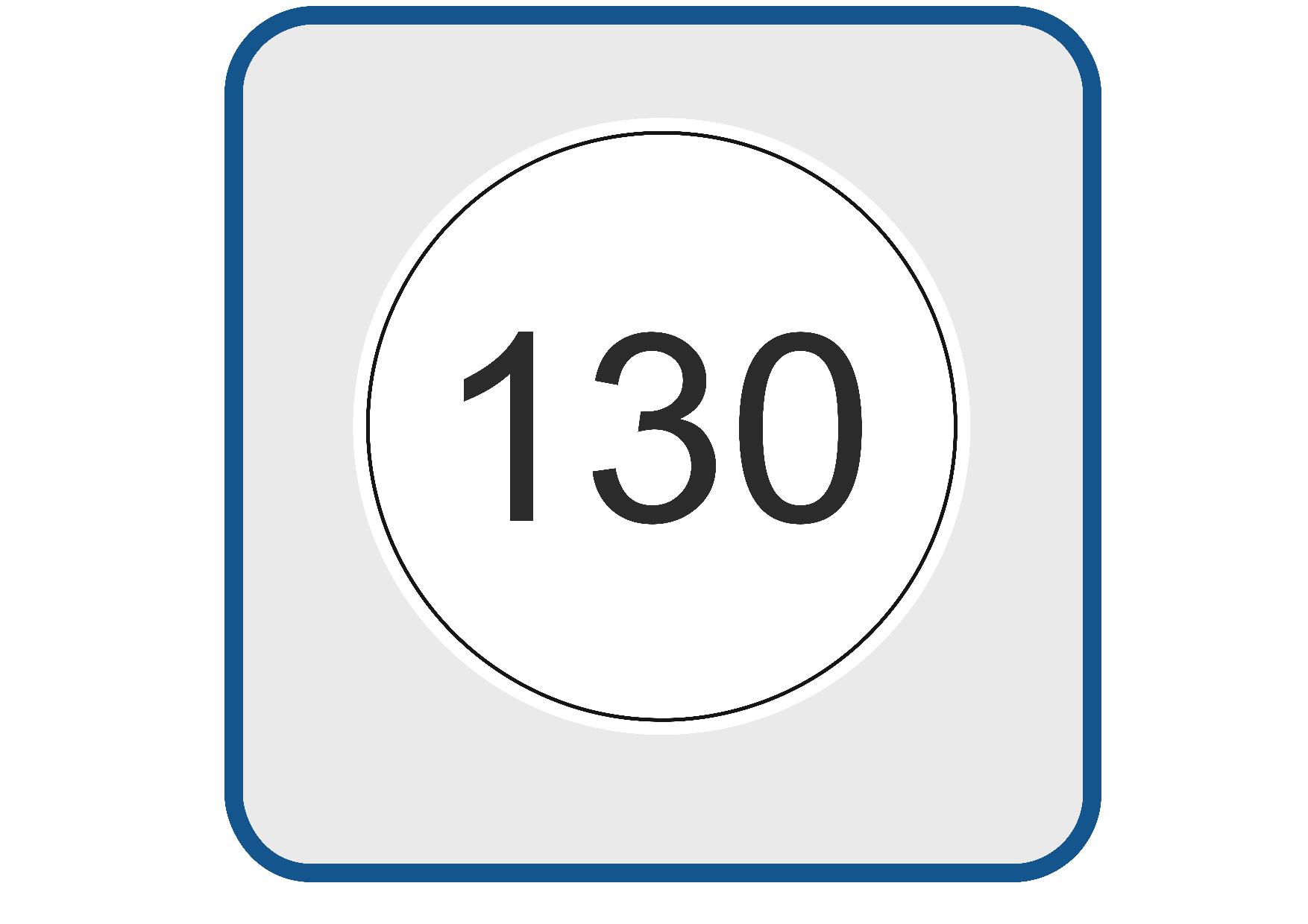 130 KM snelheidssticker