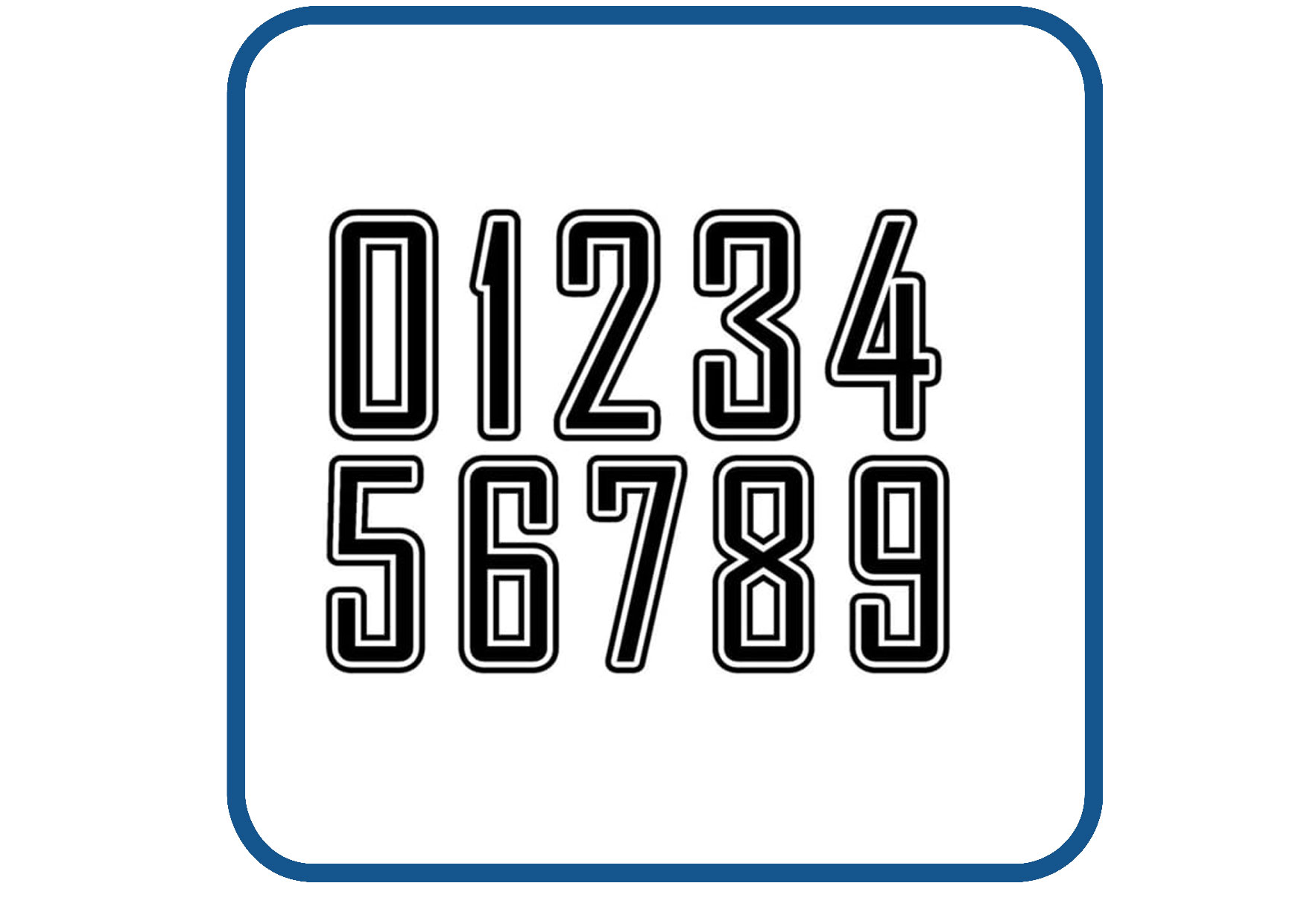 Nummer 10 cm hoog sticker