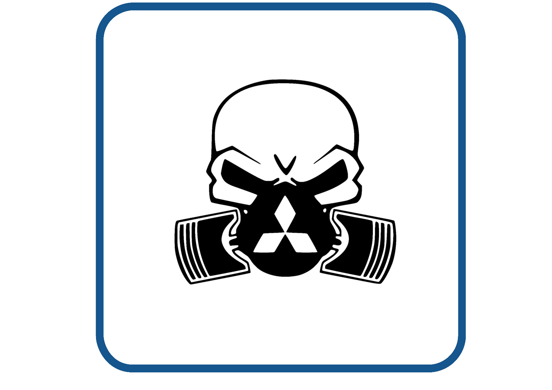 Mitsubishi skull sticker
