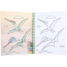 Dino World kleurboek met kleurpotloden
