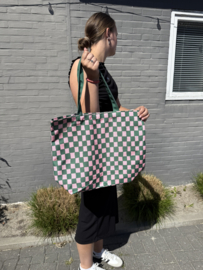 Canvastas - Handdraw Grid Groen/Roze
