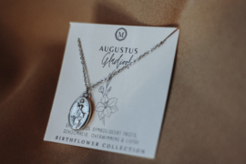 Birthflower necklace zilver - Augustus