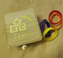 Houten bewaardoosje zwemdiploma