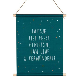 Laitsje & Fier Feest - Friese Textielposter