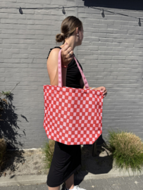 Canvastas - Handdraw Grid Roze/Rood