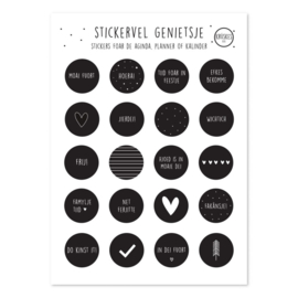Stickervel Genietsje – Stickers foar de aginda, planner of kalinder