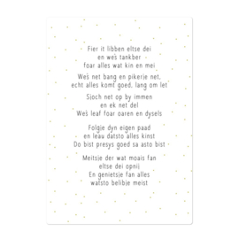 Kaart Fier it libben – Goudfolie – A5