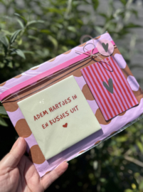 Giftset met tegel : Adem hartjes in