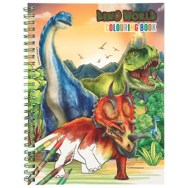 Dino World kleurboek met kleurpotloden