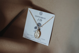 Birthflower necklace Goud - September