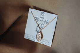 Birthflower necklace Goud - Mei