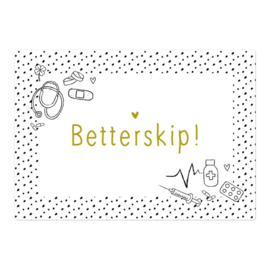 Kaart Betterskip! – Goudfolie – A5