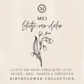 Birthflower necklace Goud - Mei