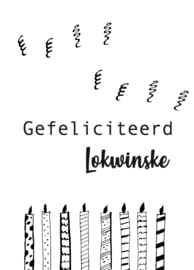 Gefeliciteerd - Lokwinske (kaarsjes)