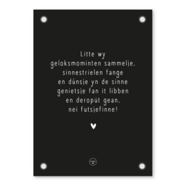 Friese Tuinposter - Litte wy geloksmominten sammelje