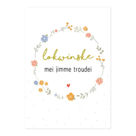 Kaart Lokwinske mei jimme troudei! – Goudfolie – A5