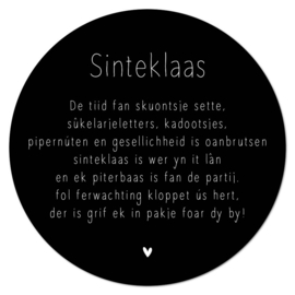 Muurcirkel Sinteklaas – Zwart – 30 cm