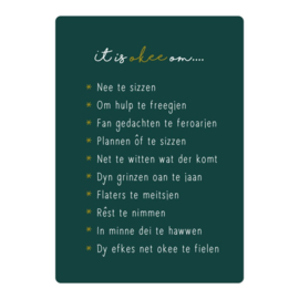 Kaart It is okee – Goudfolie – A5