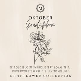 Birthflower necklace Goud - Oktober