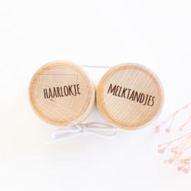 Melktandjes | eerste haarlokje bewaardoosje (set)