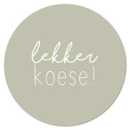 Muurcirkel Lekker koese – Olijfgroen – 30 cm