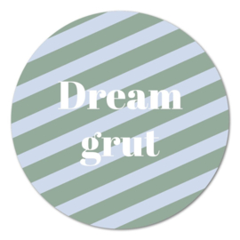 Muurcirkel Dream grut gestreept – 20 cm