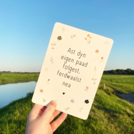 Kaart Ast dyn eigen paad folgest – Goudfolie – A5