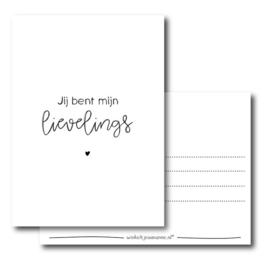 Ansichtkaart | Jij bent mijn lievelings