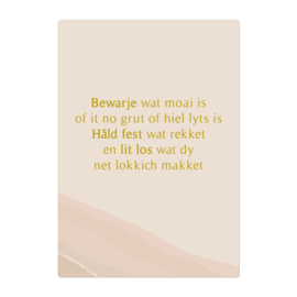 Kaart Bewarje wat moai is – Goudfolie – A5