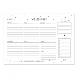 Wikeplanner – Zwart/wit – A4 – Friese weekplanner