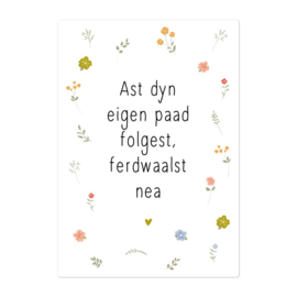 Kaart Ast dyn eigen paad folgest – Goudfolie – A5