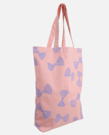 Strikjes blauw - katoenen tas