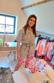 Jumpsuit kort jeans - grijs