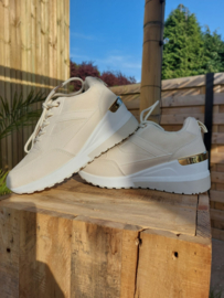 Beige sneakers met hoge hiel