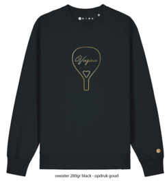 Padel racket sierlijke naam en bal op mouw sweater - hoodie
