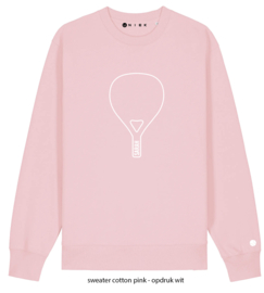 Padel racket met naam en bal op mouw sweater - hoodie