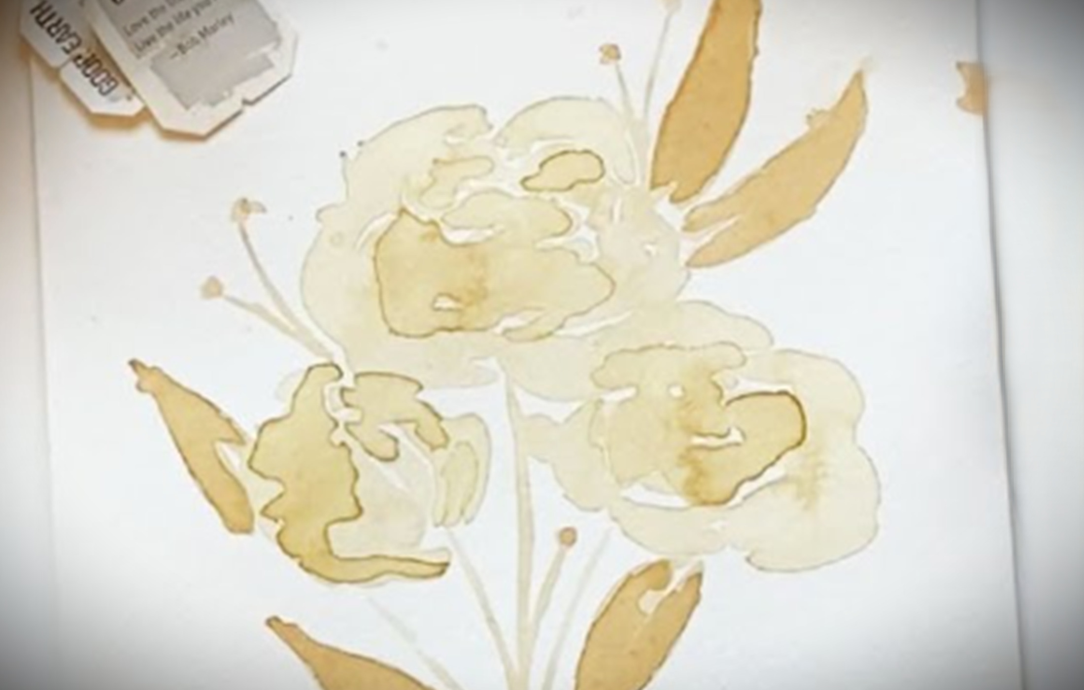 Tearellen voorbeeld schilderen met thee bloemen