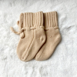 Merino wollen slofjes - Camel