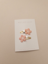 Jasmine Pink flower clip klein (2 stuks)