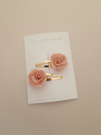 Rose pink clip middel (2 stuks)